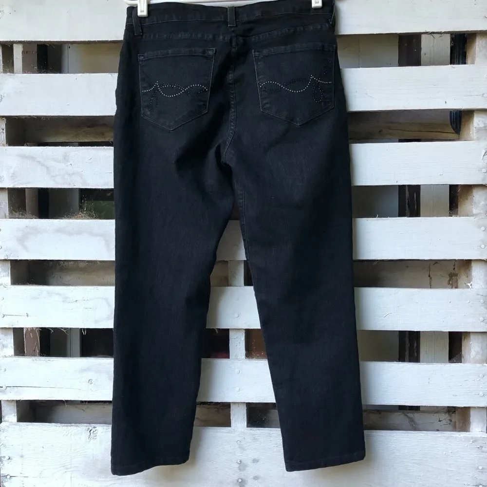 NYDJ Faded Black Embellished Jeans